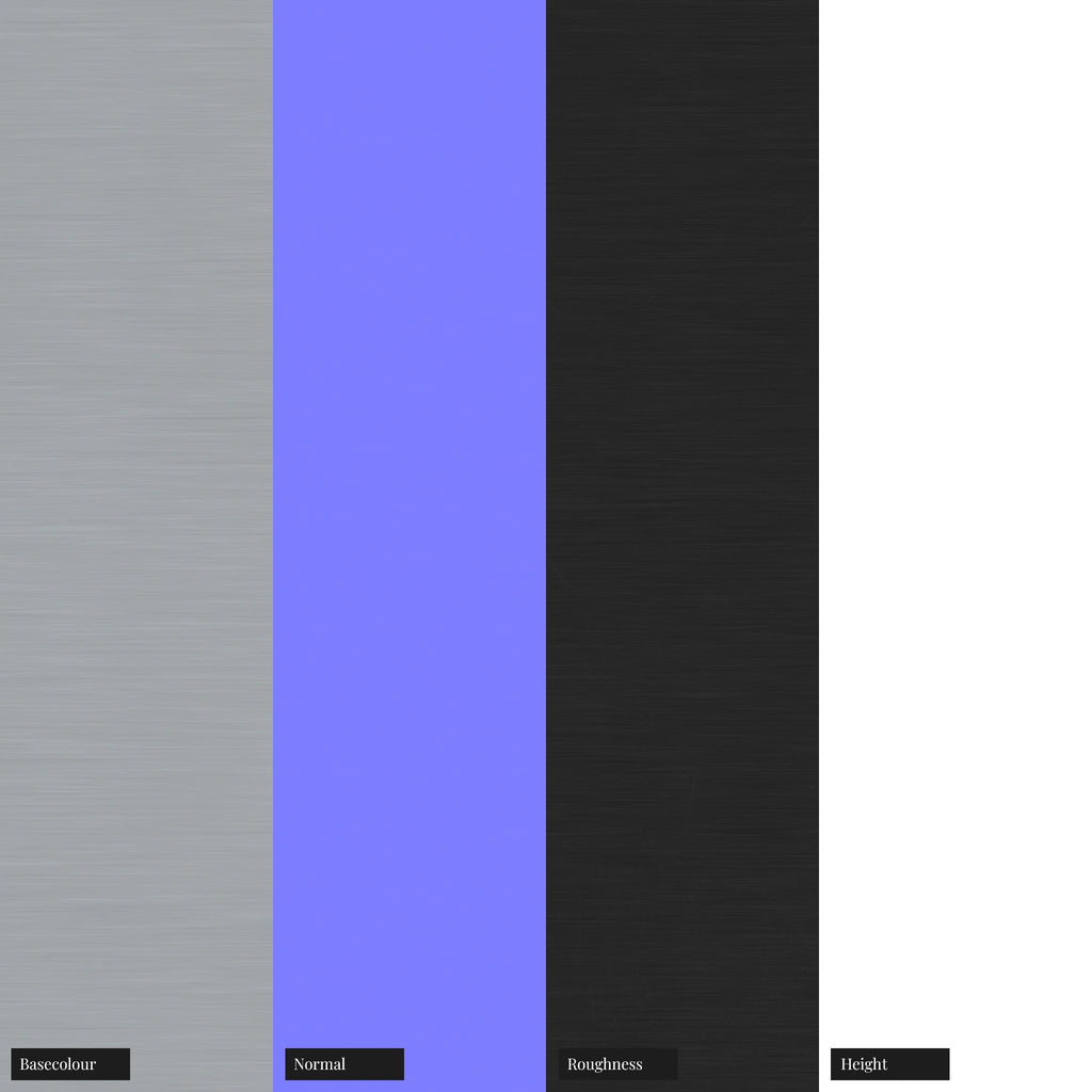 Fine Linear Brushed Chrome Metal PBR Texture - Example Scene Visualization | Superellipse