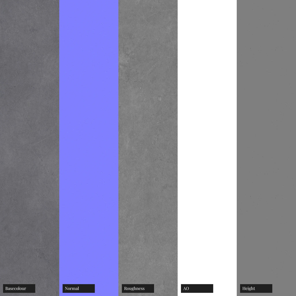 Anthracite Smooth Cast Concrete PBR Texture - Example Scene Visualization | Superellipse