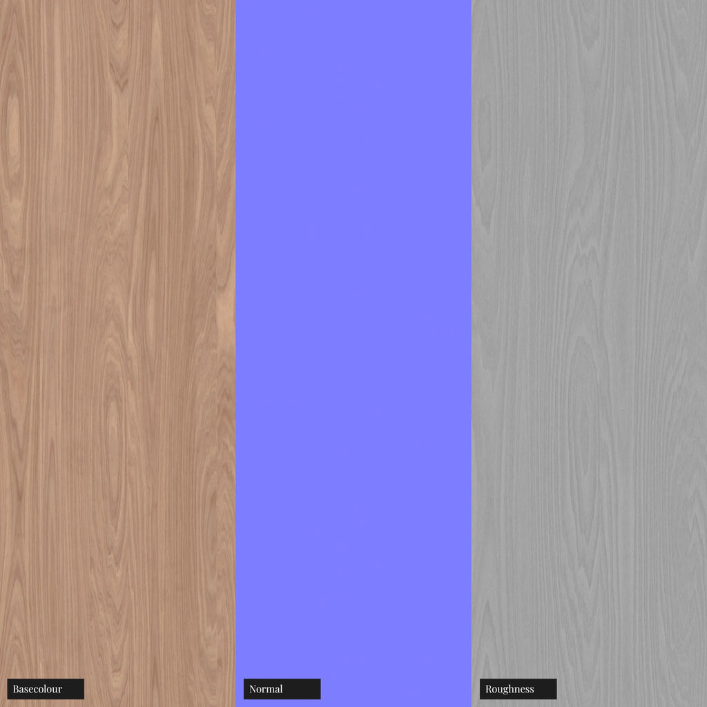 Cherry Crown Cut Bonded Veneer Wood PBR Texture - Example Scene Visualization | Superellipse