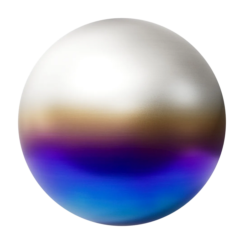 Heat Treated Brushed Titanium Linear PBR Texture - Sphere Swatch Preview | Superellipse