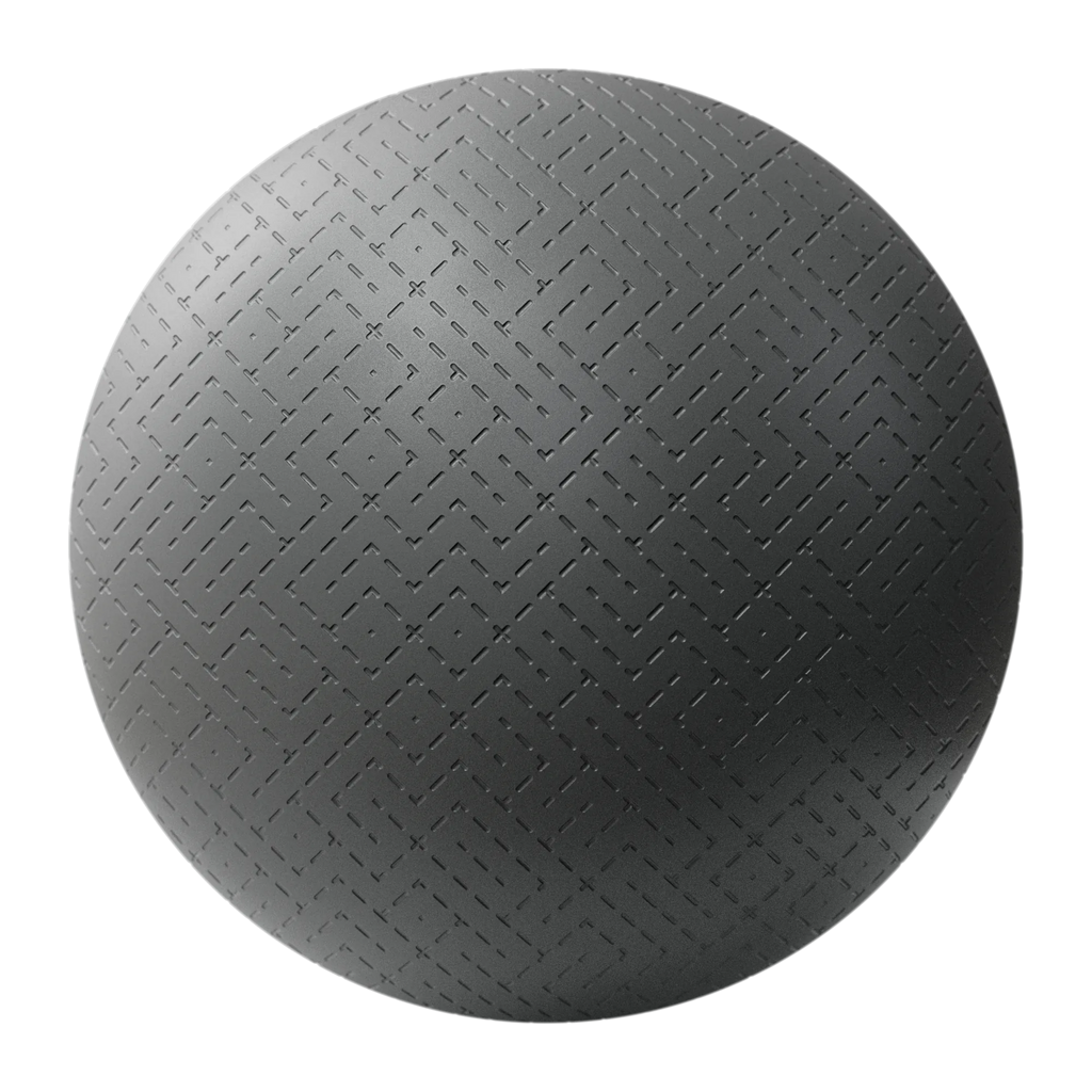 Dash Dot Maze Embossed Plastic PBR Texture - Sphere Swatch Preview | Superellipse