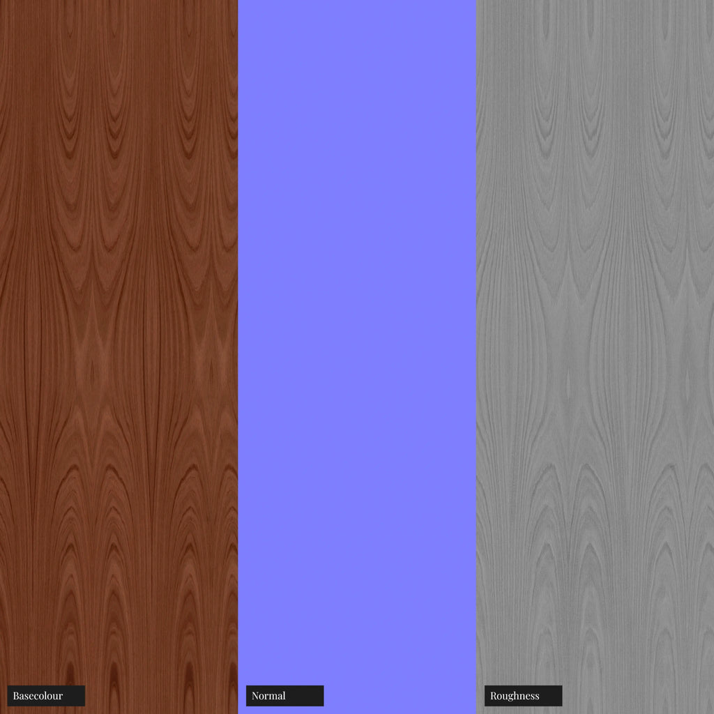 Australian Red Mahogany Book Matched Veneer Wood PBR Texture - Example Scene Visualization | Superellipse