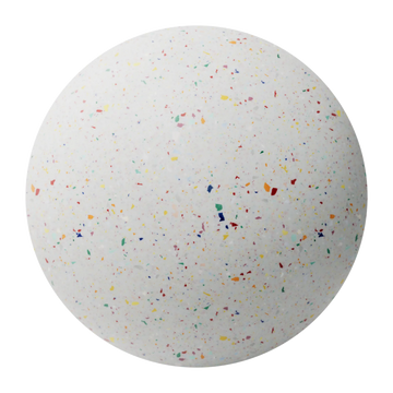 Multi Colour Recycled Terrazzo Plastic PBR Texture - Sphere Swatch Preview | Superellipse