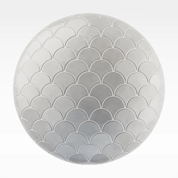 Ash Gloss Scallop Porcelain Tile PBR Texture - Sphere Swatch Preview | Superellipse