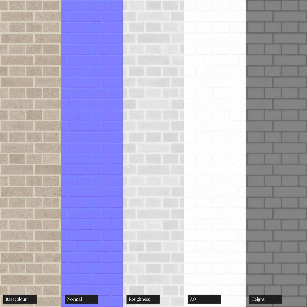 Palebrook Smooth English Bond Architectural Brick PBR Texture - Example Scene Visualization | Superellipse