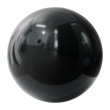 Graphite Black High Gloss Finish Plastic PBR Texture - Sphere Swatch Preview | Superellipse