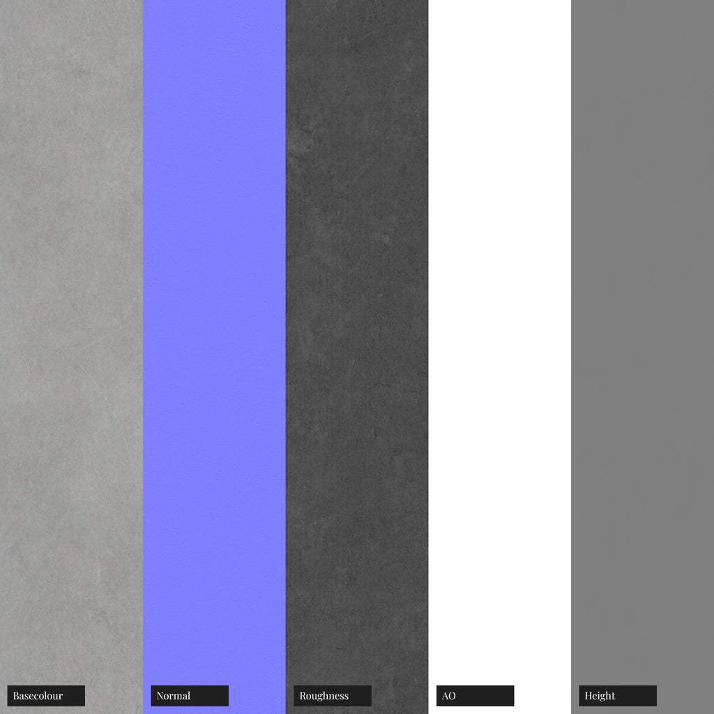 Polished Textured Concrete PBR Texture - Example Scene Visualization | Superellipse