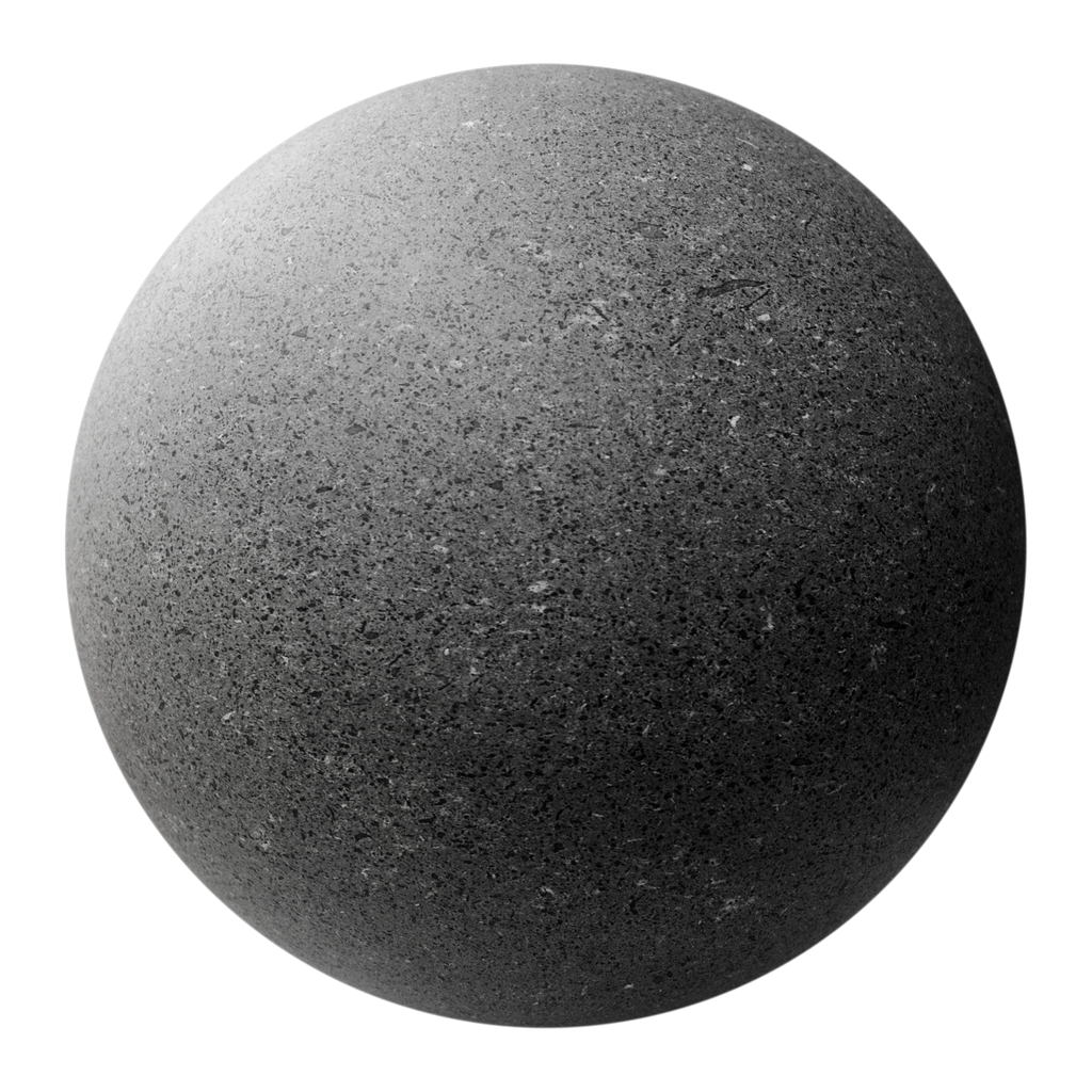 Basalt Stone Grey Fine Grain PBR Texture - Sphere Swatch Preview | Superellipse