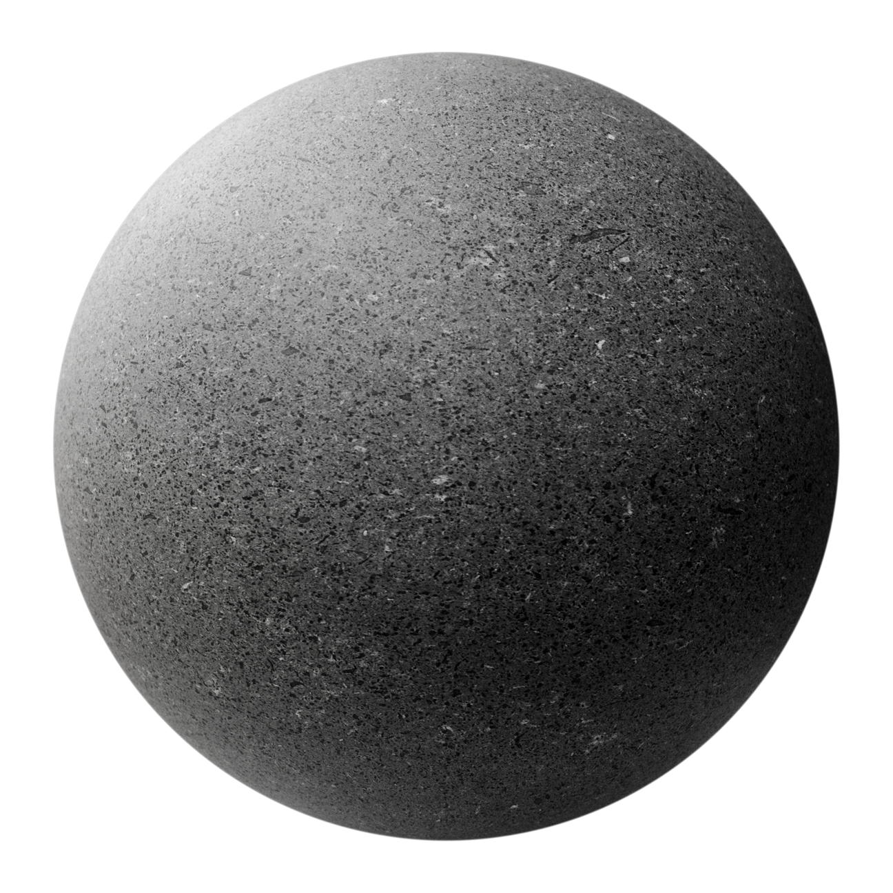 Basalt Stone Grey Fine Grain PBR Texture - Sphere Swatch Preview | Superellipse