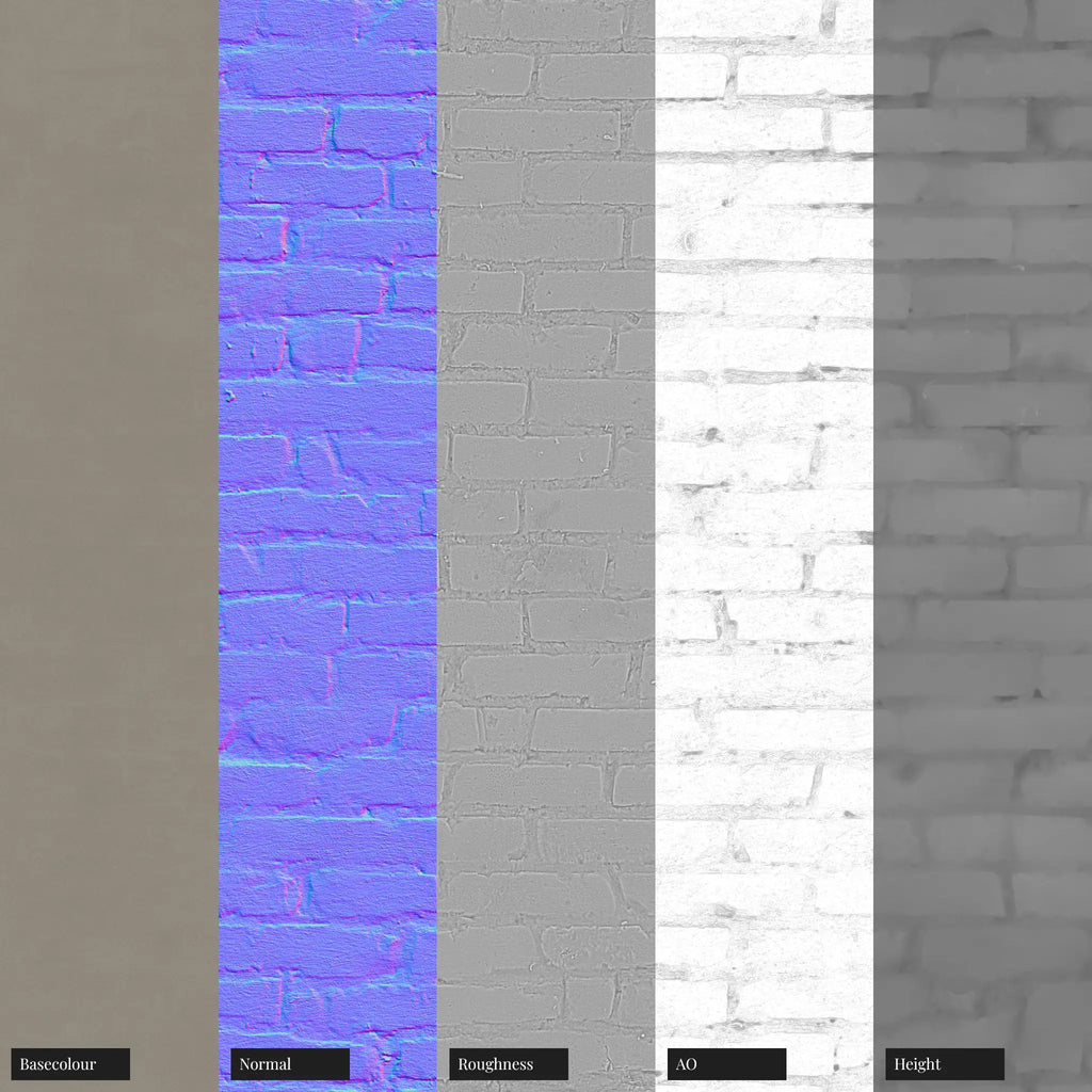 Rustic Painted Brick Clay Brown PBR Texture - Example Scene Visualization | Superellipse