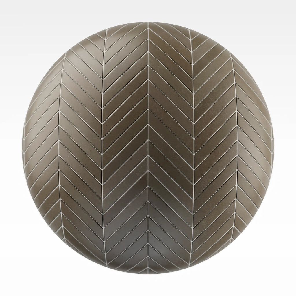 Chevron Matte Martini Olive Tile PBR Texture - Sphere Swatch Preview | Superellipse