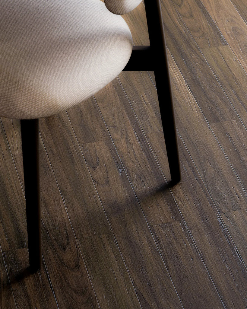 Smokey Walnut Brick Bond Wood Floor PBR Texture - Example Scene Visualization | Superellipse