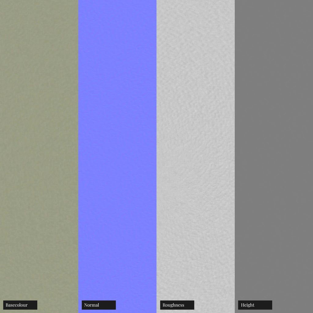 Gmund Heidi Pistachio 175gsm Paper PBR Texture - Example Scene Visualization | Superellipse