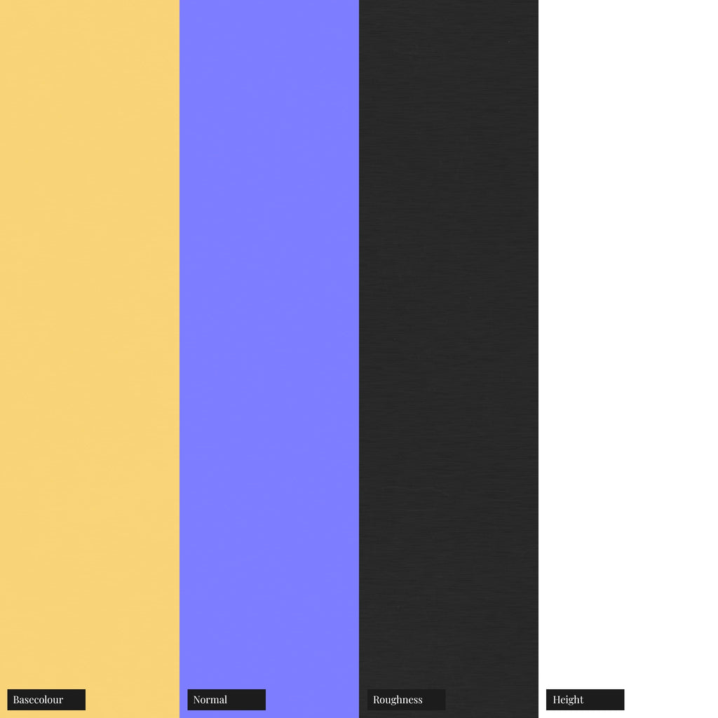 Fine Linear Brushed Gold Metal PBR Texture - Example Scene Visualization | Superellipse