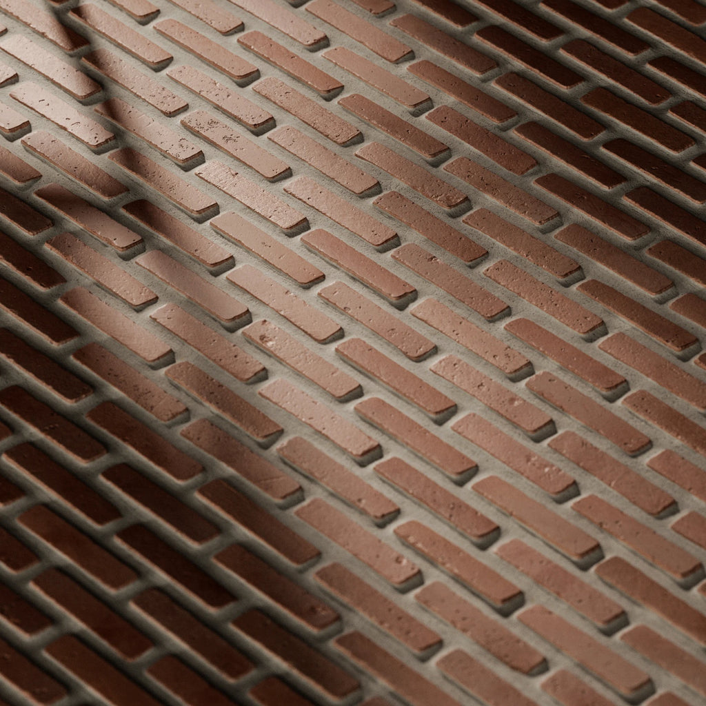 Terracotta Offset Finger Tile PBR Texture - Example Scene Visualization | Superellipse