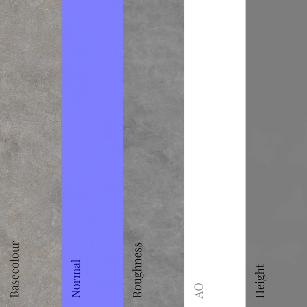 Muted Grey Limestone Slab Honed PBR Texture - Example Scene Visualization | Superellipse