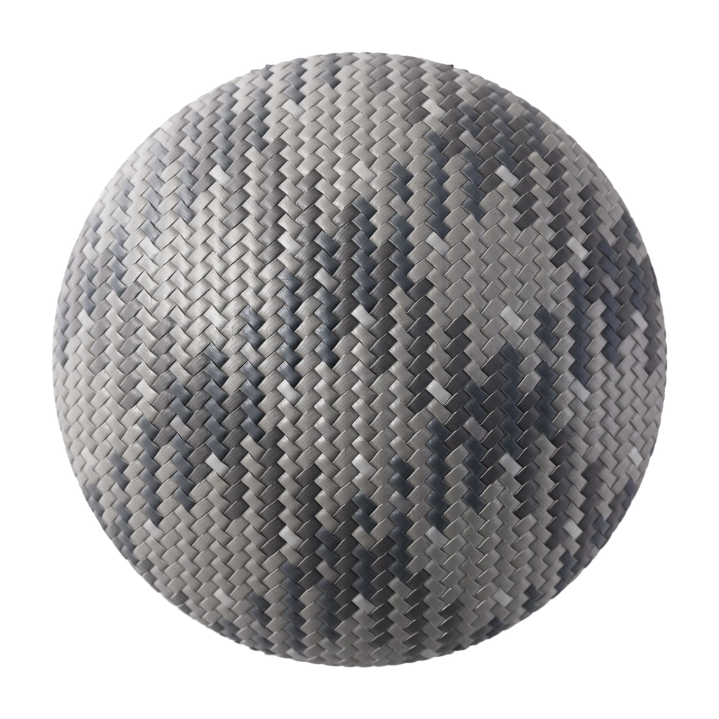 Frost Grey Braided Cord PBR Texture - Sphere Swatch Preview | Superellipse