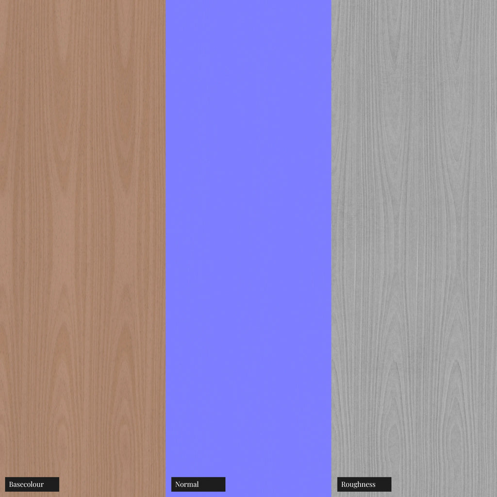 Beech Slip Matched Veneer Wood PBR Texture - Example Scene Visualization | Superellipse