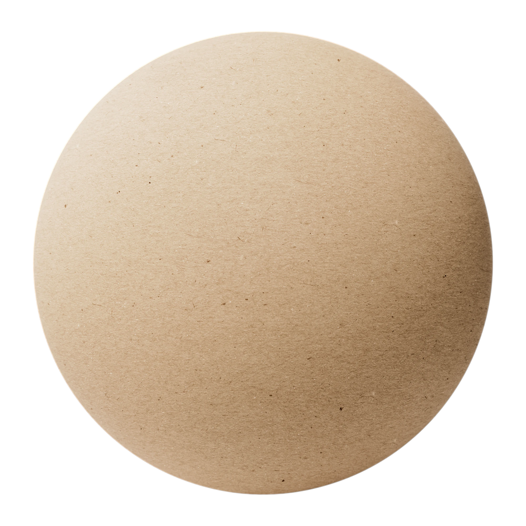 Natural Finish Beige Kraft Paper PBR Texture - Sphere Swatch Preview | Superellipse