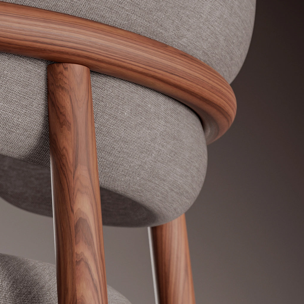 Rosewood Crown Cut Oiled Veneer Wood 02 PBR Texture - Example Scene Visualization | Superellipse