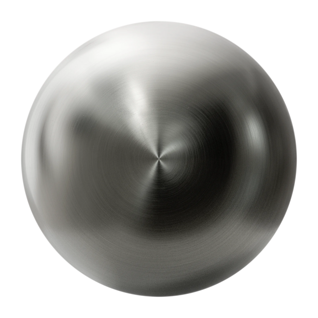 Radial Brushed Tungsten Metal PBR Texture - Sphere Swatch Preview | Superellipse