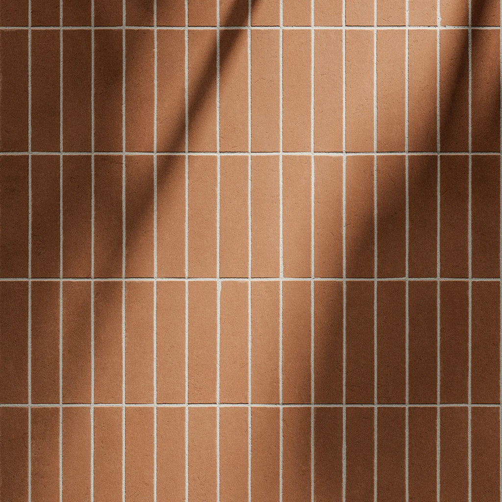 Terracotta Minimal Stacked Brick Tile PBR Texture - Example Scene Visualization | Superellipse