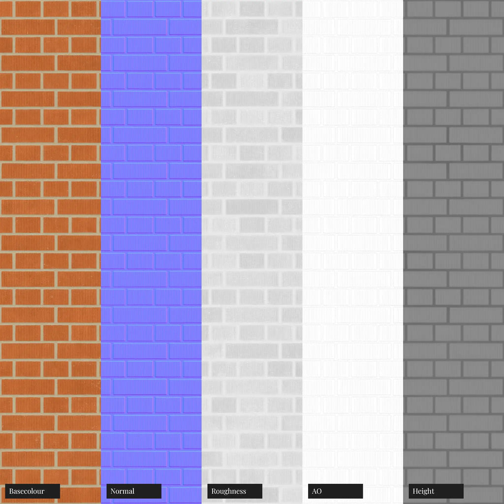 Grooved Boston Red Brick English Bond PBR Texture - Example Scene Visualization | Superellipse