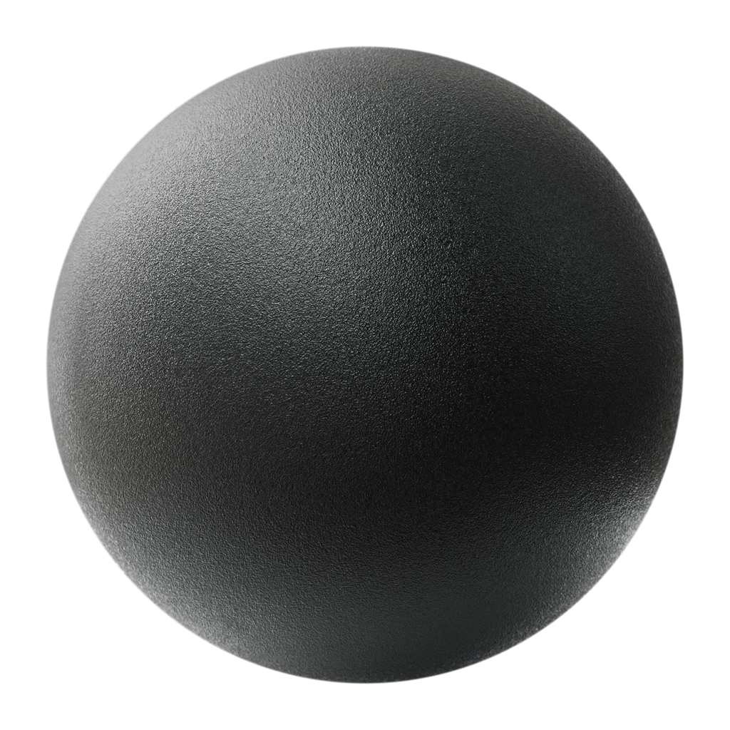 VDI 30 Molded Black Plastic PBR Texture - Sphere Swatch Preview | Superellipse