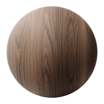 Walnut Cathedral Grain Wood Veneer PBR Texture - Sphere Swatch Preview | Superellipse