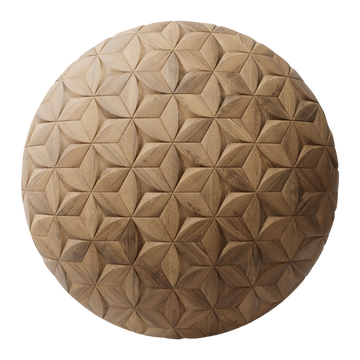 Arched Rhombus Oak Wood Panel PBR Texture - Sphere Swatch Preview | Superellipse