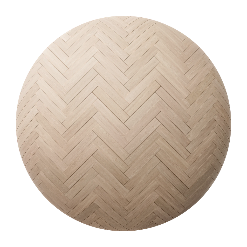 Beech Herringbone Parquet Wood Floor PBR Texture - Sphere Swatch Preview | Superellipse