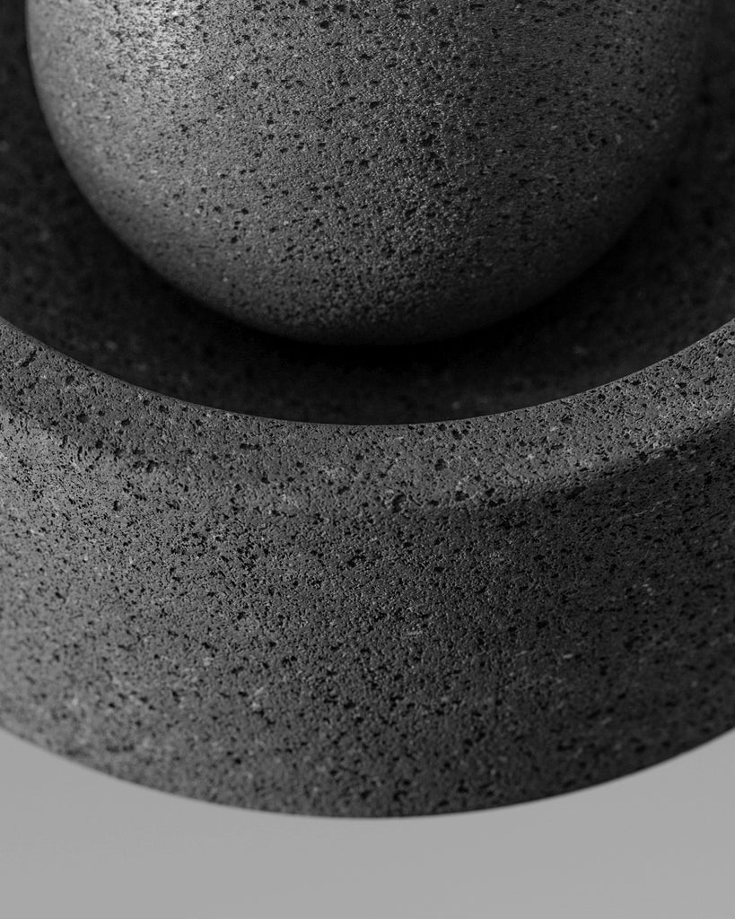 Vesicular Basalt Stone Grey PBR Texture - Example Scene Visualization | Superellipse