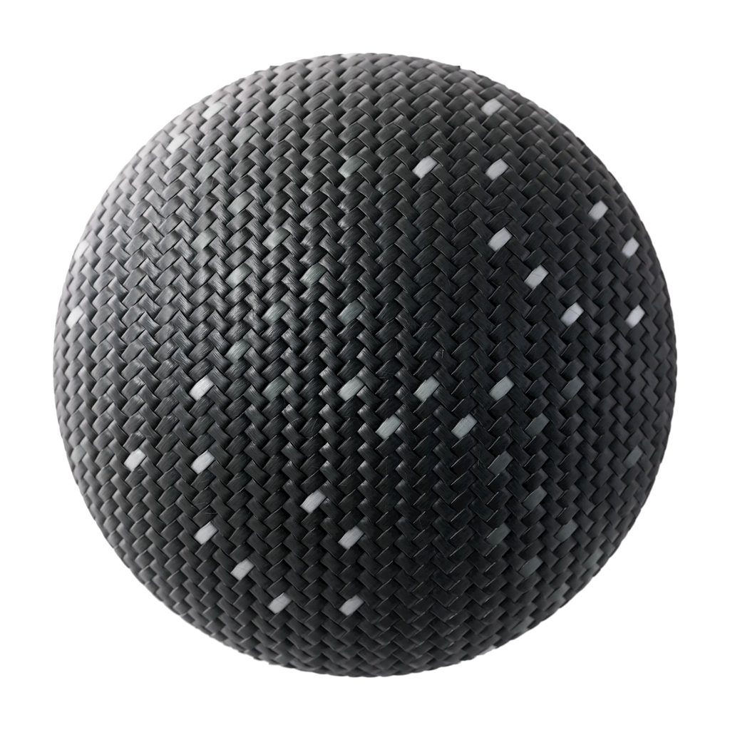 Monochrome Pixel Braided Cord PBR Texture - Sphere Swatch Preview | Superellipse