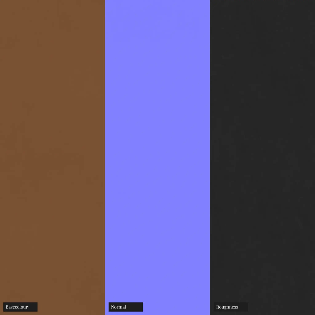 High Gloss Top Grain Leather Sienna PBR Texture - Example Scene Visualization | Superellipse