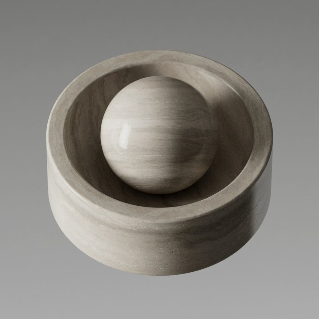 Polished Travertine Unfilled PBR Texture - Example Scene Visualization | Superellipse