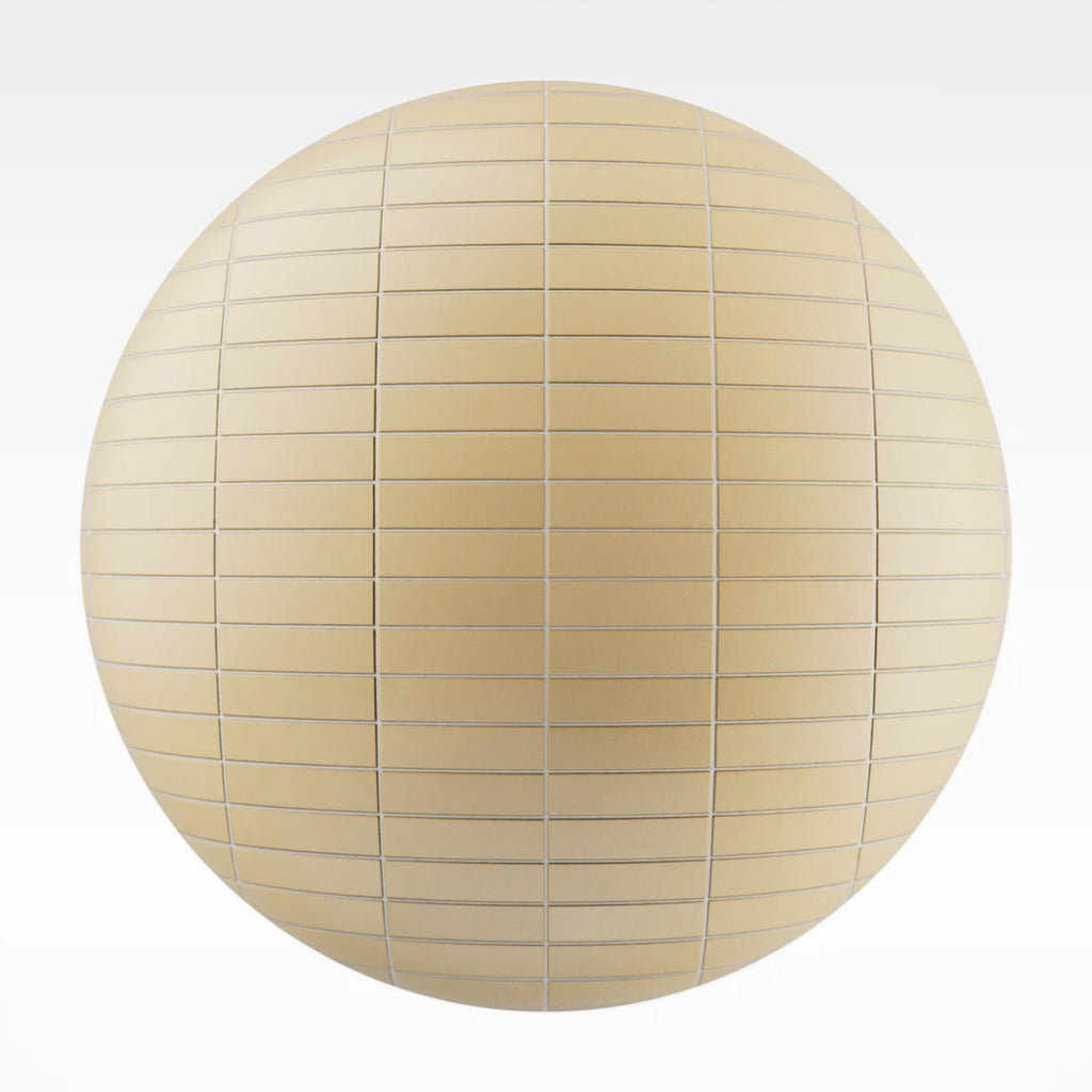Stacked Matte Sunlight Yellow Tile PBR Texture - Sphere Swatch Preview | Superellipse