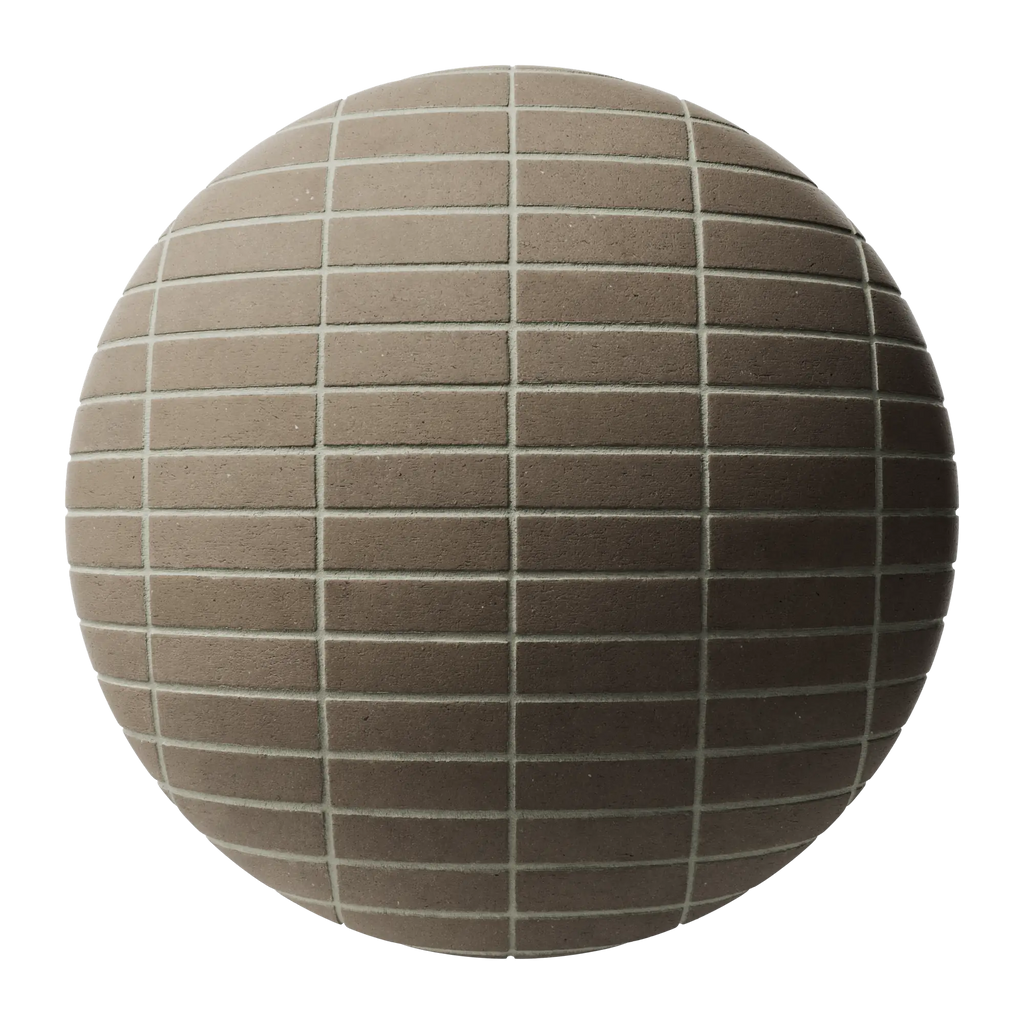 Sable Clay Smooth Stack Bond Brick PBR Texture - Sphere Swatch Preview | Superellipse