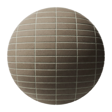 Sable Clay Smooth Stack Bond Brick PBR Texture - Sphere Swatch Preview | Superellipse