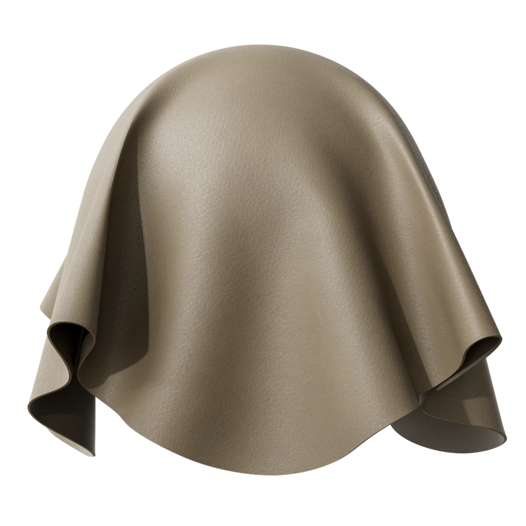 Aniline Full Grain Leather Almond Brown PBR Texture - Sphere Swatch Preview | Superellipse