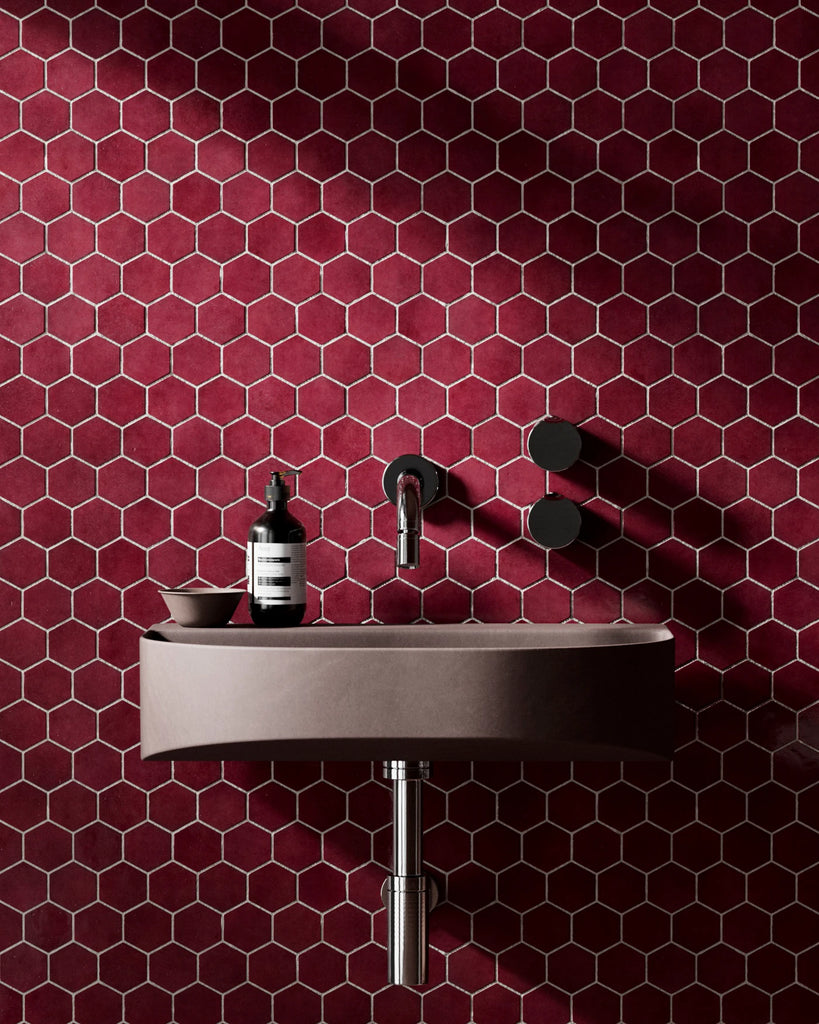 Zellige Mulberry Hex Tile PBR Texture - Example Scene Visualization | Superellipse