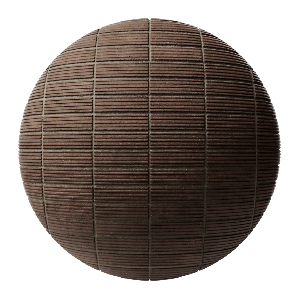 Long Grooved Belden Brick Stack Bond PBR Texture - Sphere Swatch Preview | Superellipse