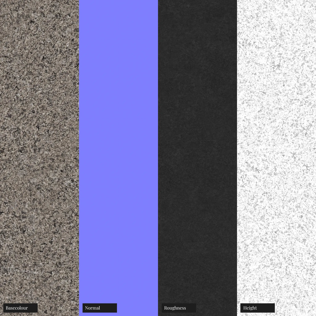 Tadoussac Brown Polished Granite Slab PBR Texture - Example Scene Visualization | Superellipse