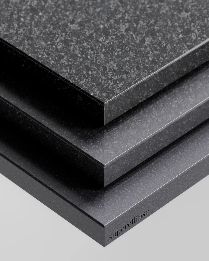 Rajasthan Black Polished Granite Slab PBR Texture - Example Scene Visualization | Superellipse