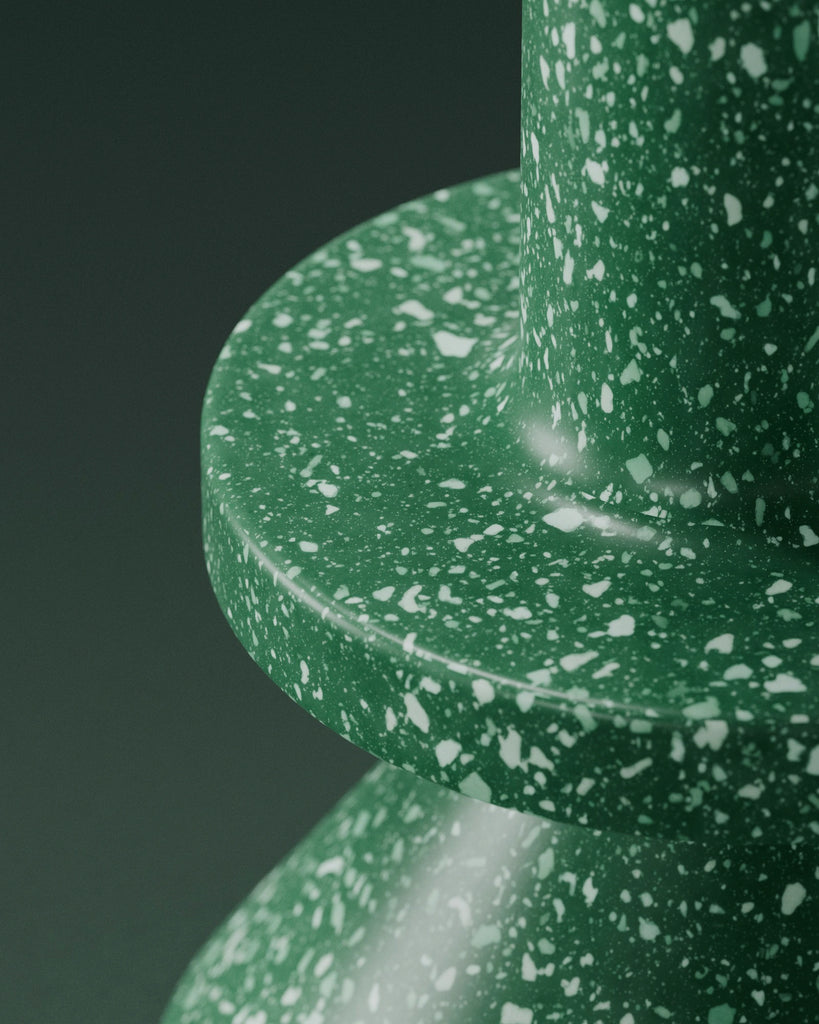 Vibrant Green Terrazzo Plastic PBR Texture - Example Scene Visualization | Superellipse