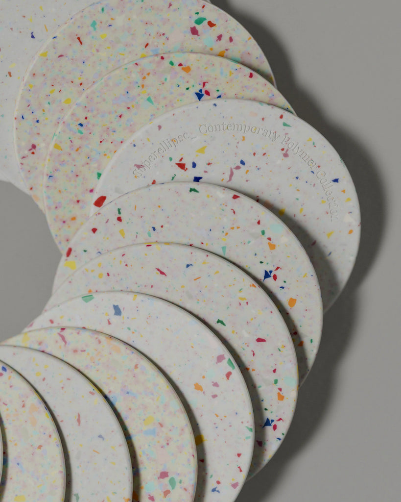 Multi Colour Recycled Terrazzo Plastic PBR Texture - Example Scene Visualization | Superellipse