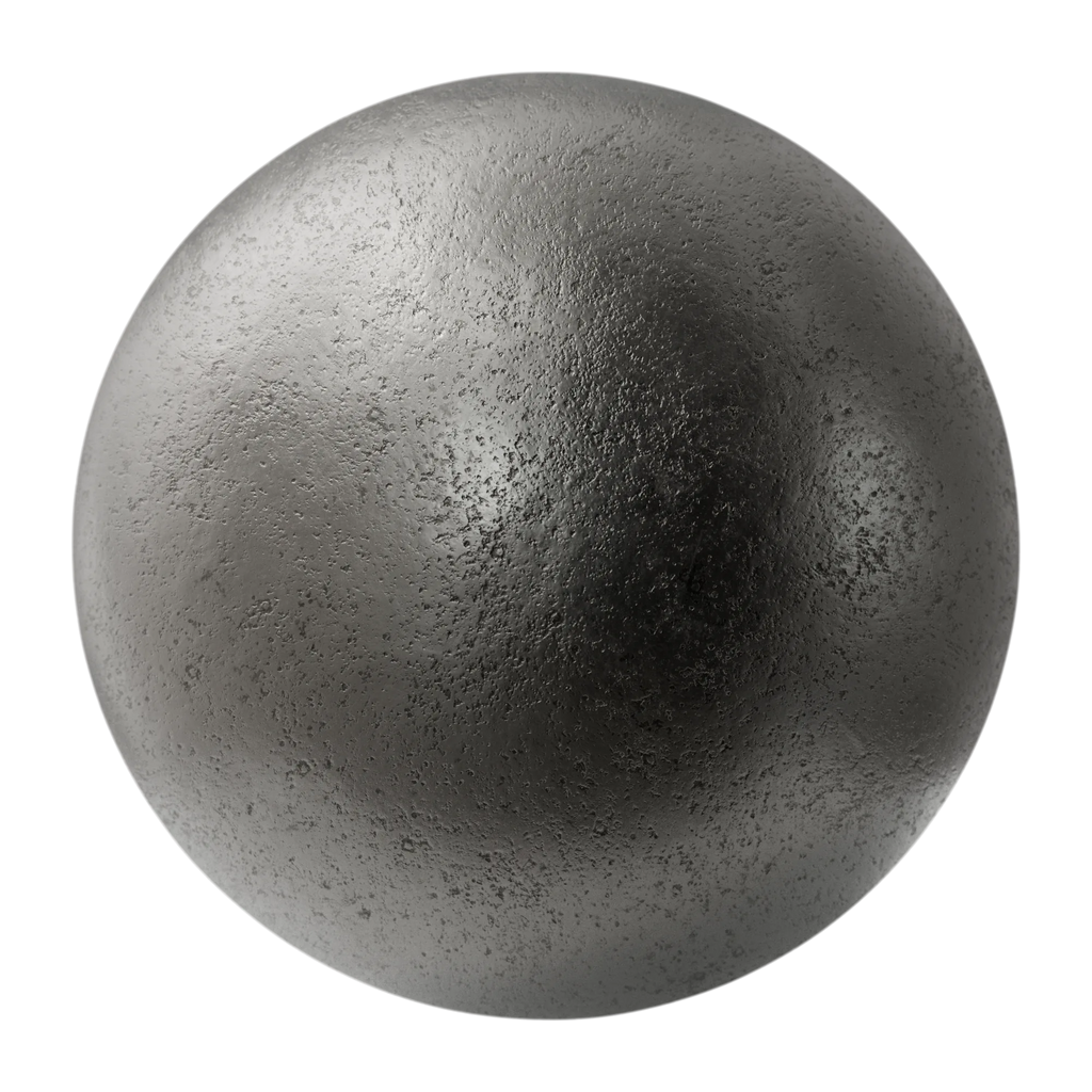 Aged Cast Iron Metal PBR Texture - Sphere Swatch Preview | Superellipse