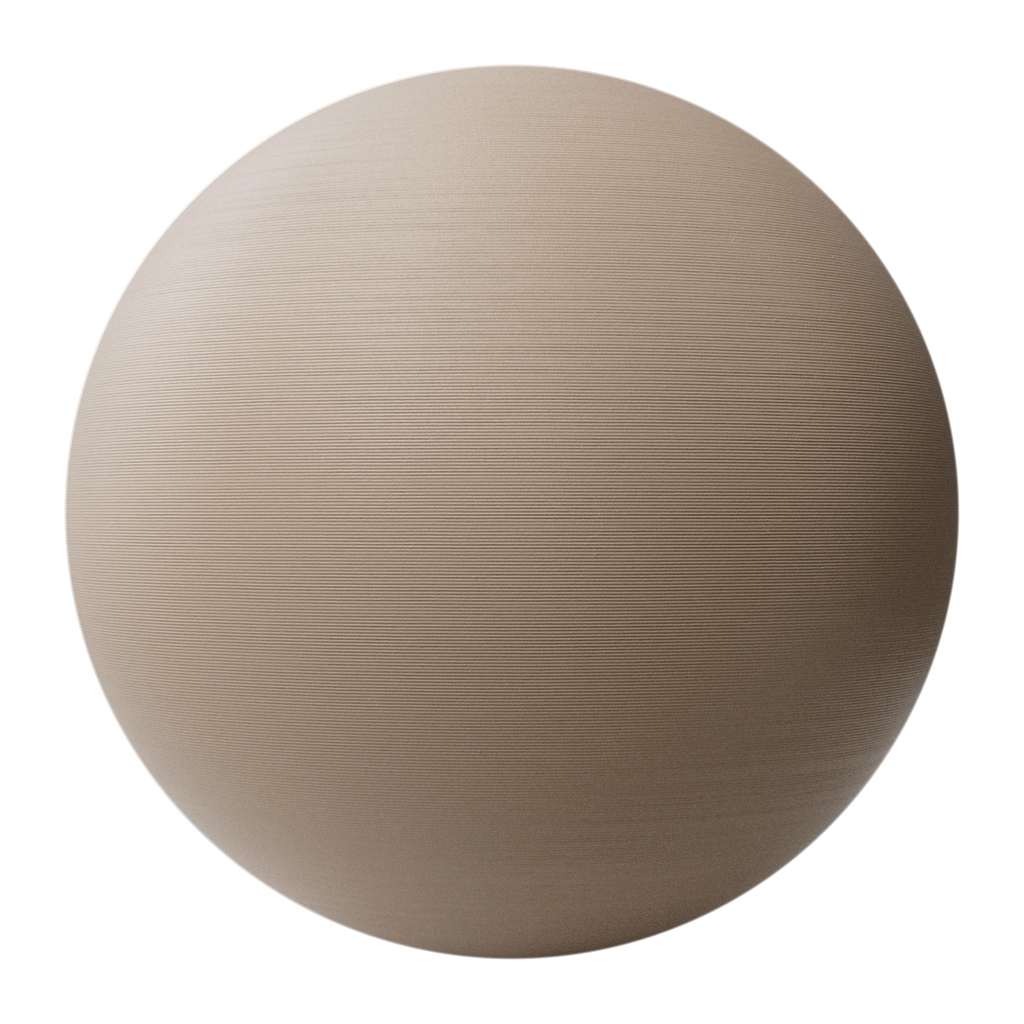 3D Printed Wood PLA Plastic 0 6mm PBR Texture - Sphere Swatch Preview | Superellipse