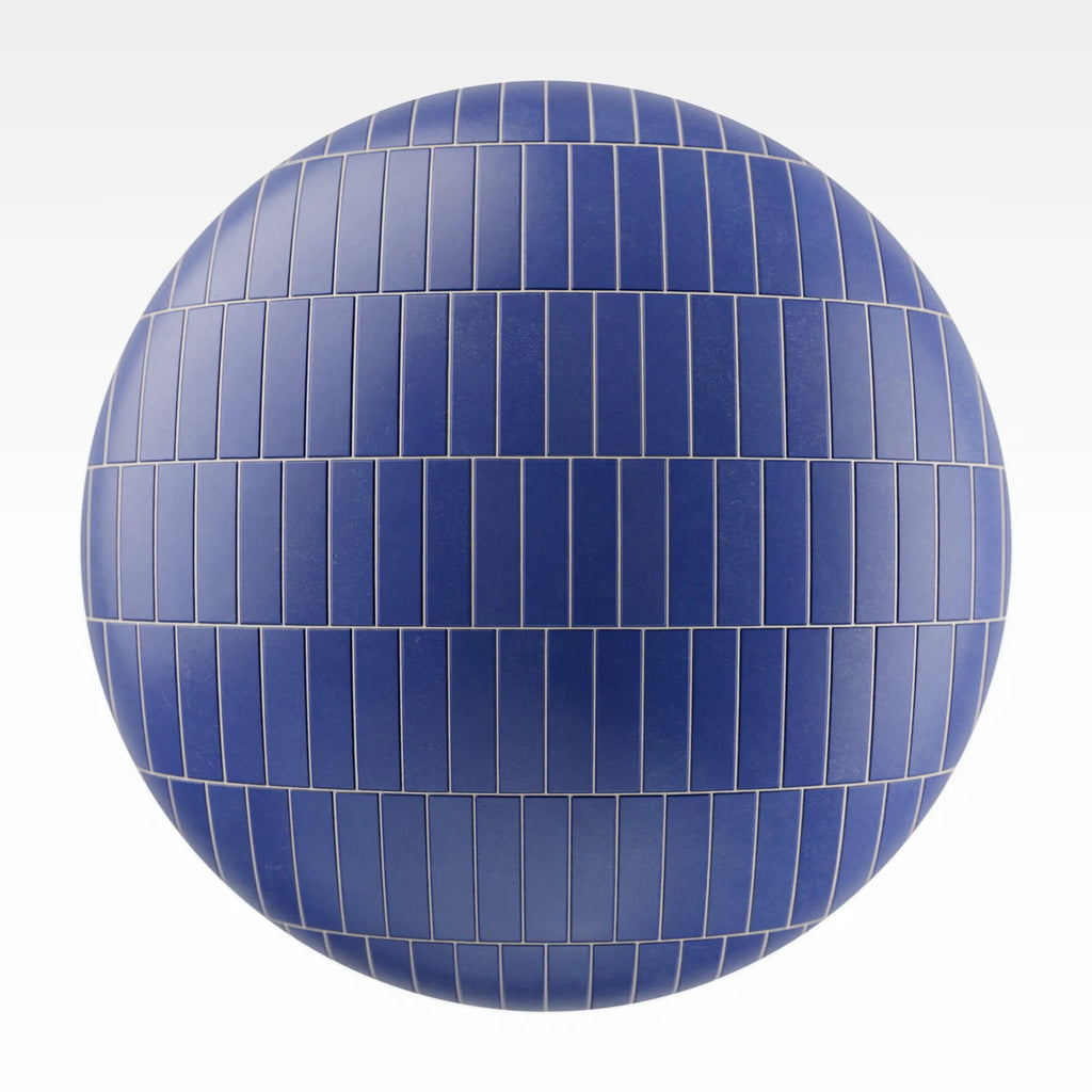 Offset Matte Royal Blue Tile PBR Texture - Sphere Swatch Preview | Superellipse