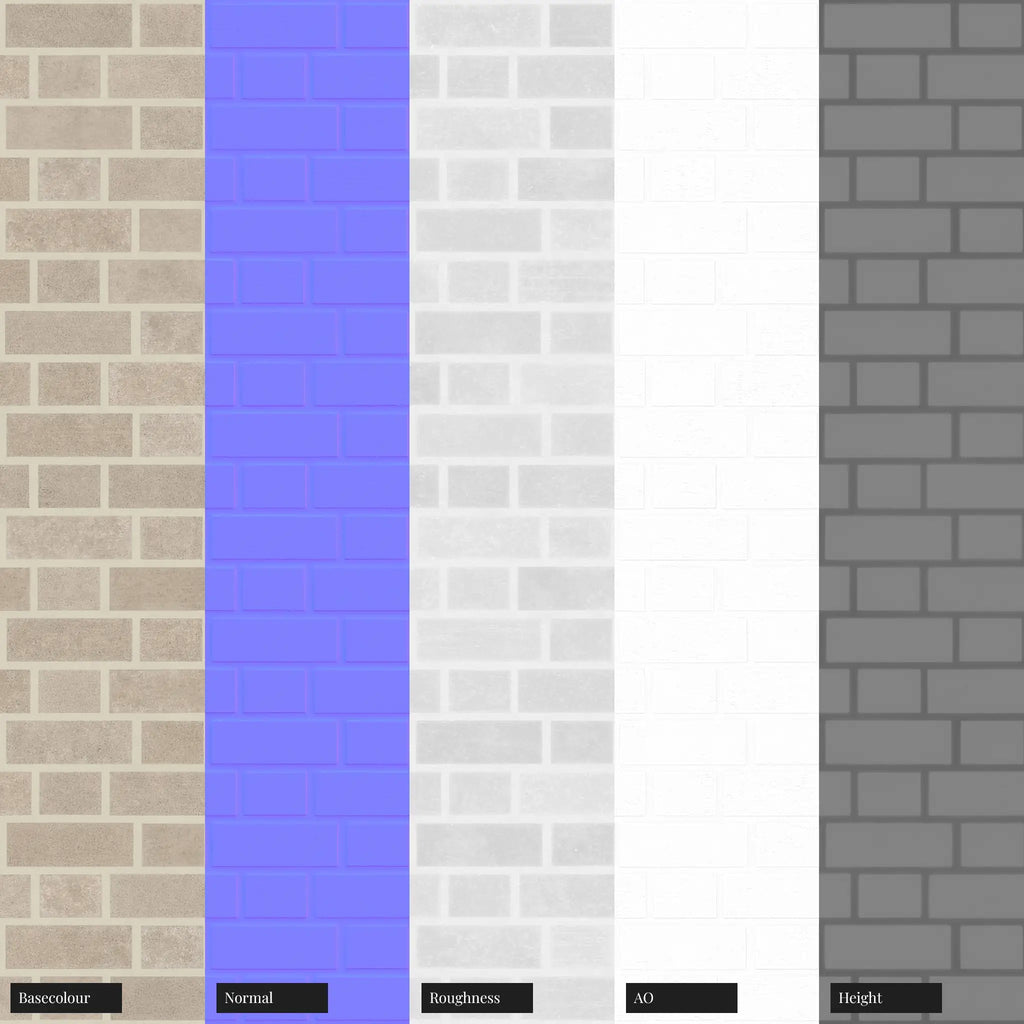 Palebrook Smooth Flemish Bond Architectural Brick PBR Texture - Example Scene Visualization | Superellipse