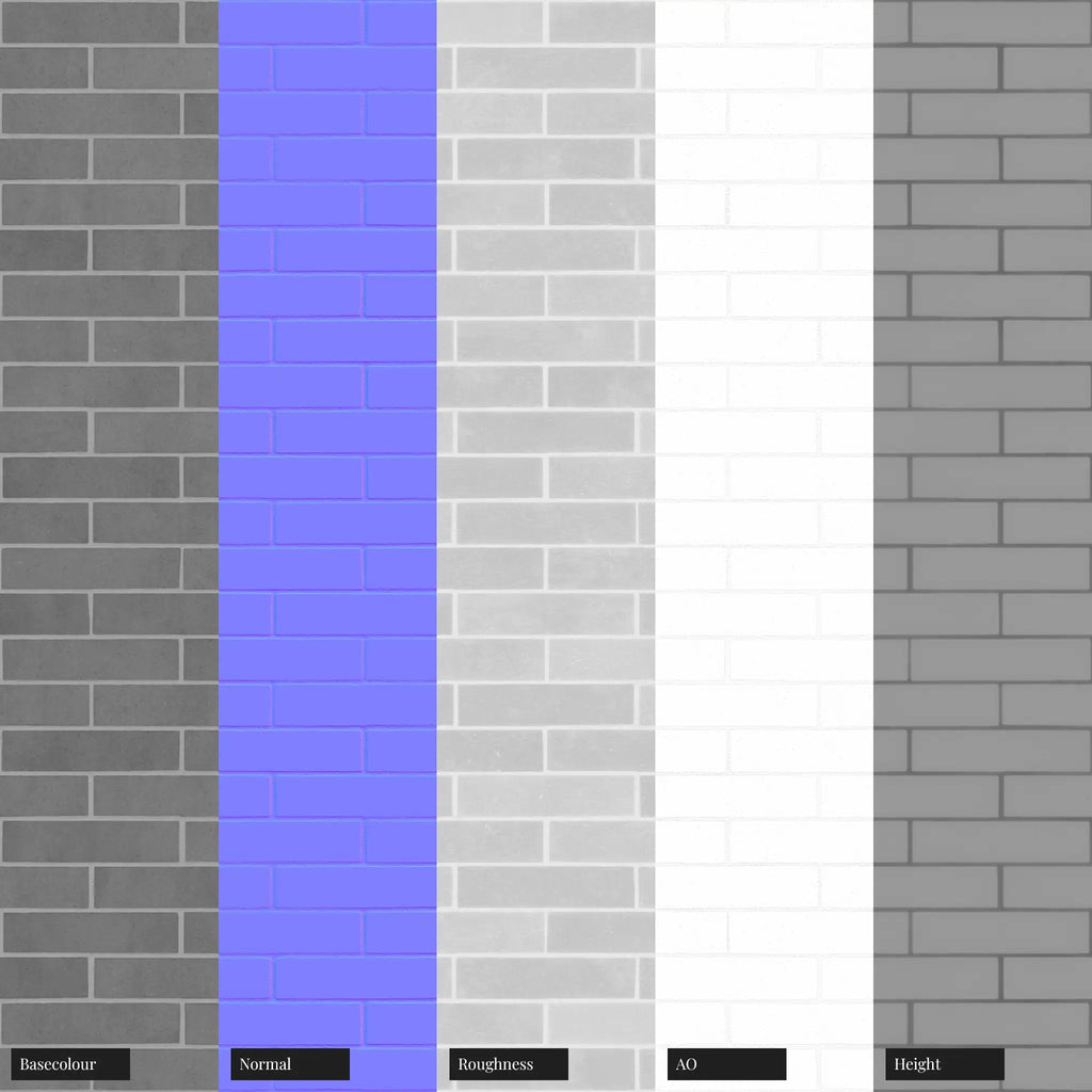 Concrete Architectural Brick Running Bond PBR Texture - Example Scene Visualization | Superellipse